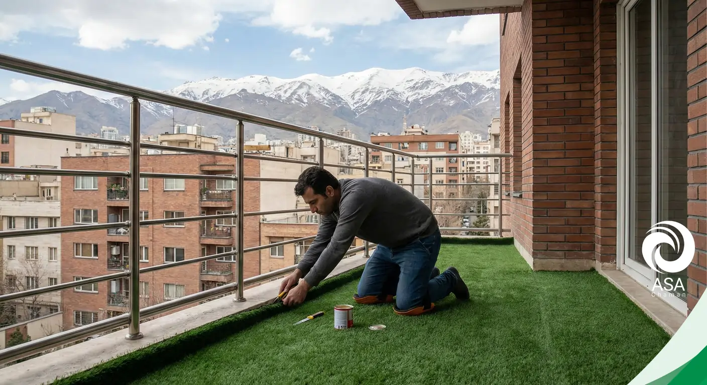 چمن مصنوعی بالکن